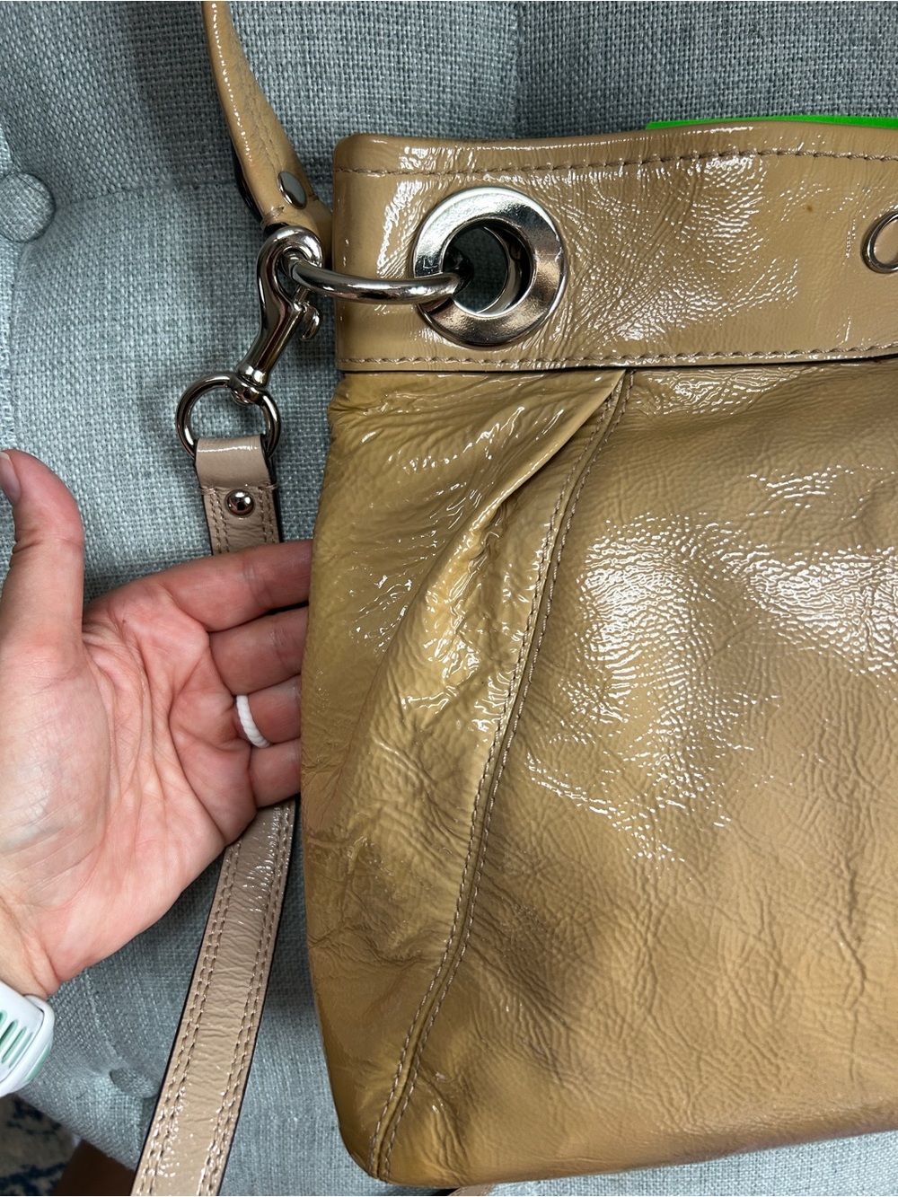 Coach Ashley Hippie F17953 Patent Leather Convertible Crossbody Bag Y2K - Picture 4 of 11